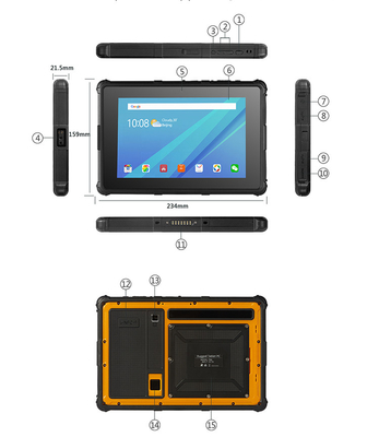 人間の特徴をもつOSの険しいタブレットのPC 8のインチ800X1280 IPS GPS IP67スマートなRF8R